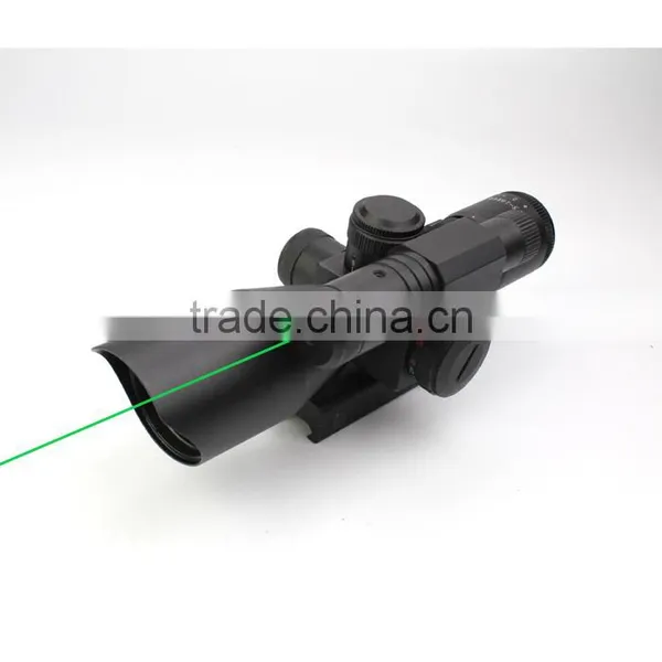 Compact 2.5-10X40 Riflescope Red Green Mil-Dot Reticle Attached Green Laser With Standard Weaver Rail Mount photo-3