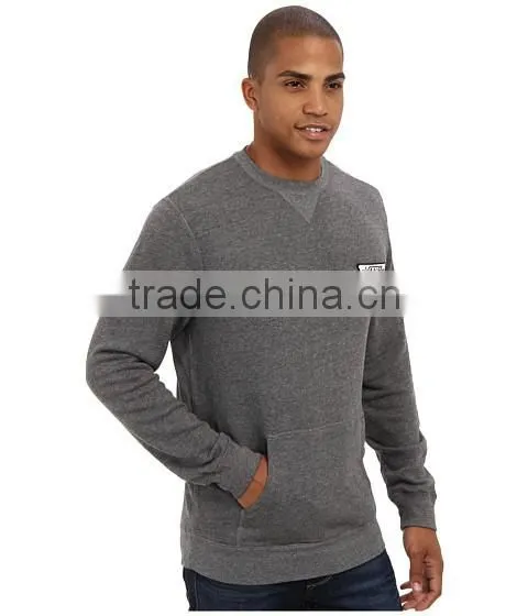 Fashion Man Custom Plain Crewneck Sweatshirt With Pocket photo-3