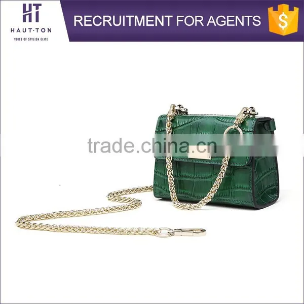 Professional Women's Mini Hard Chain Messenger Bags High Quality Casual Ladies Genuine Split Cow Leather Sling Shoulder Bags photo-5