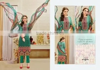 Glamours Readymade Designer Printed Suits/ladies Suits Lace Design/pictures of Ladies Suits Designs/