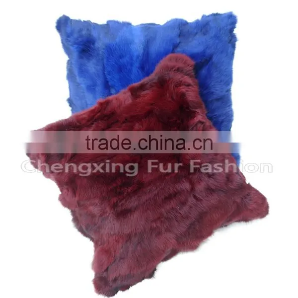 CX-D-17A Decorative Pillow, Sofa Cushion Rabbit Fur Pillow Case Custom photo-2