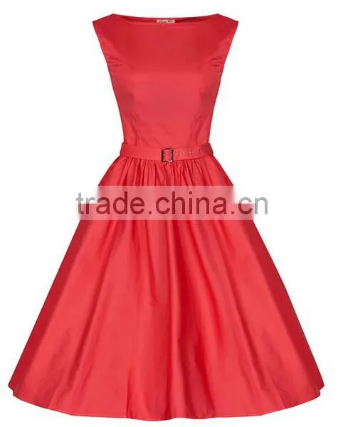 Walson Wholesale Hot New Summer Women Casual Dresses Retro Party Robe Rockabilly 50s Black Vintage Dress photo-3