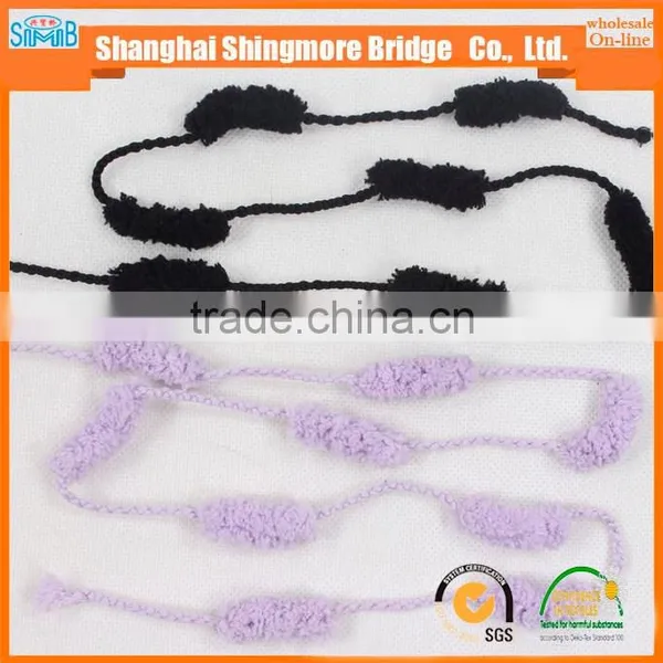 2016 China Yarn Factory Wholesale Polyester Pompom Fancy Knitting Yarn for Hand Knitting photo-5