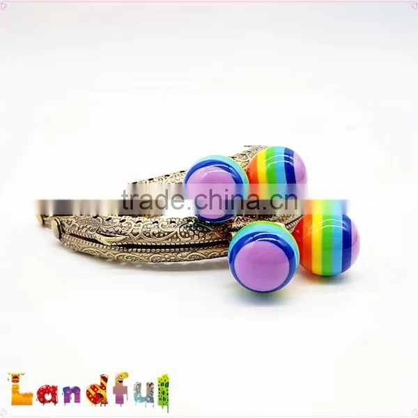 8.5cm Antique Brass Curved Candy Color Bead Sewing Metal Coin Purse Frame photo-2
