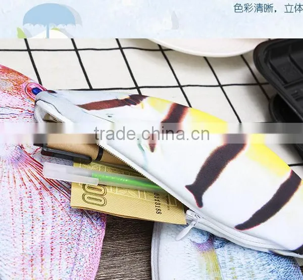 Creative Novel Zipper Simulated Fish Shaped Pencil Bag Case photo-4