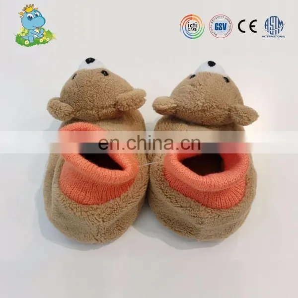 Factory Directly Sale Cute Stuffed Animal Type Plush Bear Baby Slippers photo-3