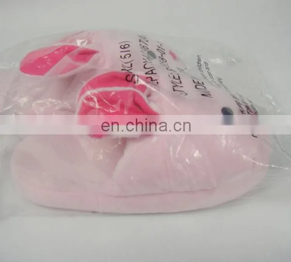 Custom Happy Foot Pink Rabbit Animal Cartoon Indoor Slippers photo-2