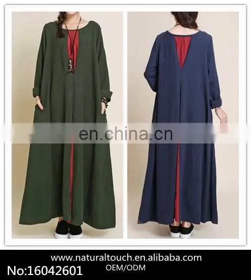 Women Long Sleeves Muslim Maxi Dress On Sale (16042601)