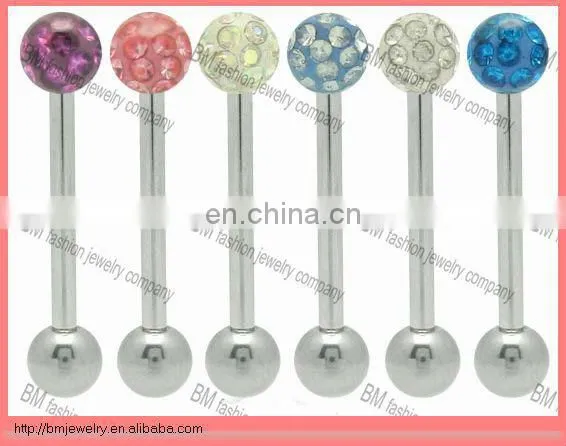 Fashion Charming Epoxy Crystal Tongue Ring Body Piercing Jewelry