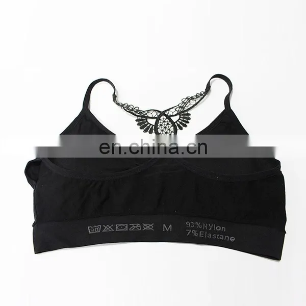 Wholesale High Quality Fashion Black Seamless Sports Bra for Gym photo-4