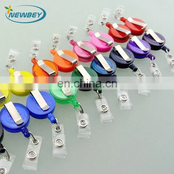 Custom Logo Colorful Cool Round Retractable id Vinyl Badge Holder