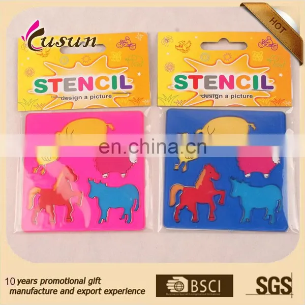Funny and Plastic Novetly Promotion Cartoon Animal Stencil Ruler for Kids photo-3