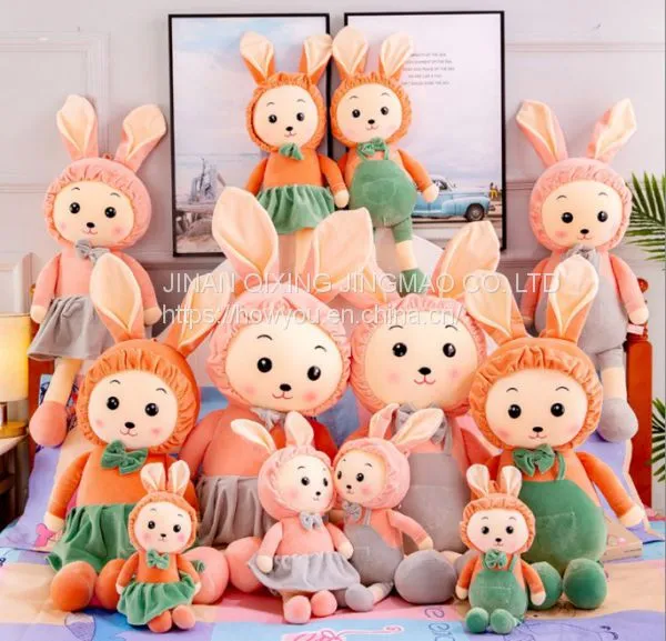 Little White Rabbit Plush Toy Couple Rabbit Cute Bed Doll photo-4