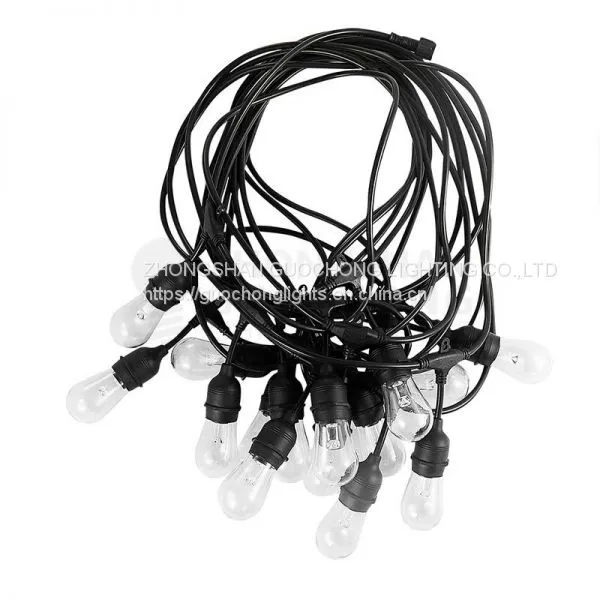 RGB, 15 E27 SUSPENDED SOCKET, OUTDOOR COMMERCIAL WEATHERPROOF STRING LIGHT, S14 BULBS photo-2