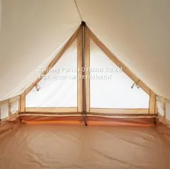 Double Layer Fly Sheet Lodge Cottage Tent 2-4 Man Tents China Wall Tent Supplier Canvas Bell Tent photo-2