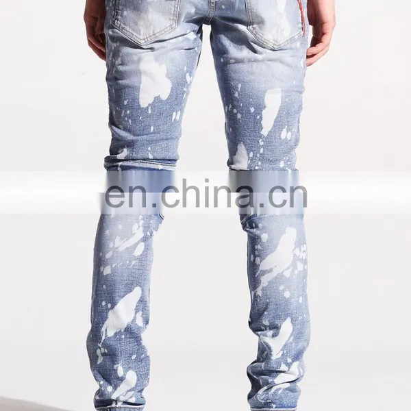 DiZNEW Custom Patchwork Unbranded Ripped Skinny Jeans For Men photo-3
