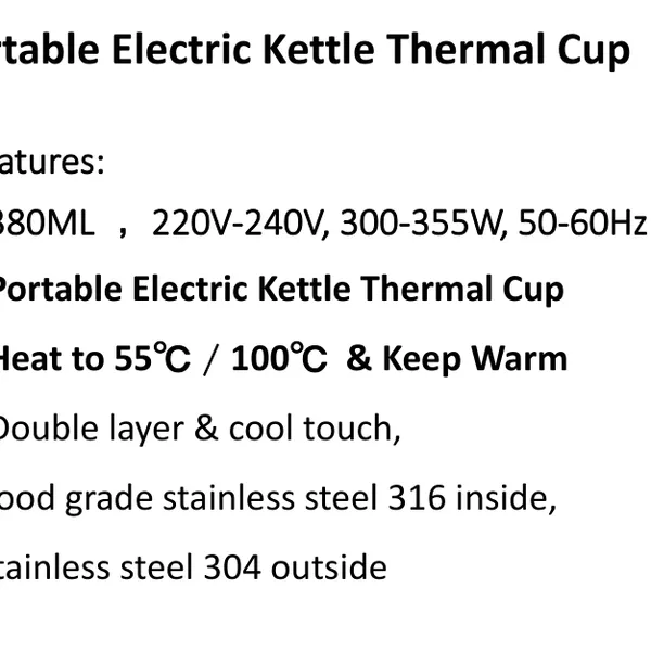 SUS 304 Electric Kettle/electric Cup (Wechat:13510231336) photo-2