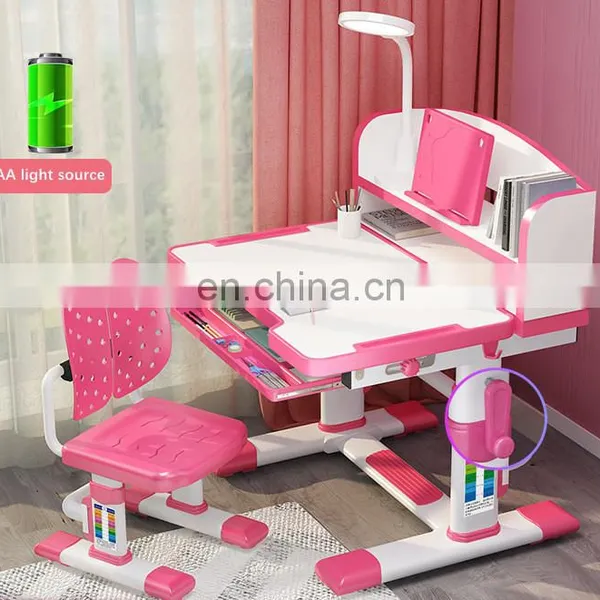 Height Adjustable Children Table and Chair Modern Home Children Study Desk Kids Study Table With Storage Drawer Led photo-5