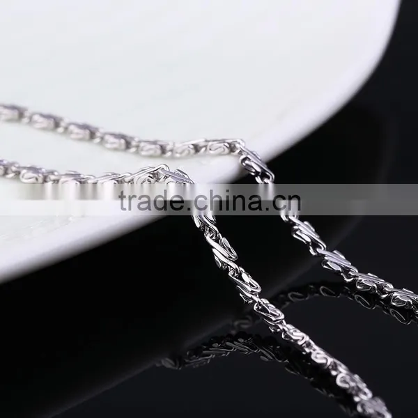 New Arrivals Funky Flat Wristed Chain Rhodium Plated Fashion Necklace Jewellery photo-3