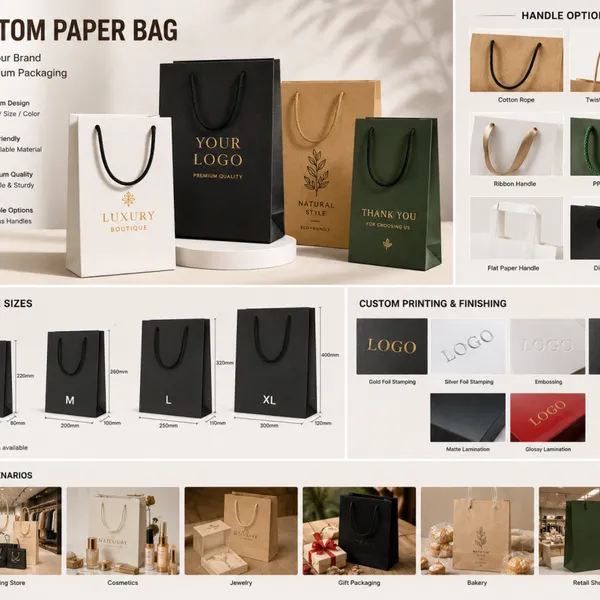 Custom Printed Paper Shopping Bag Luxury Gift Packaging Bag photo-2