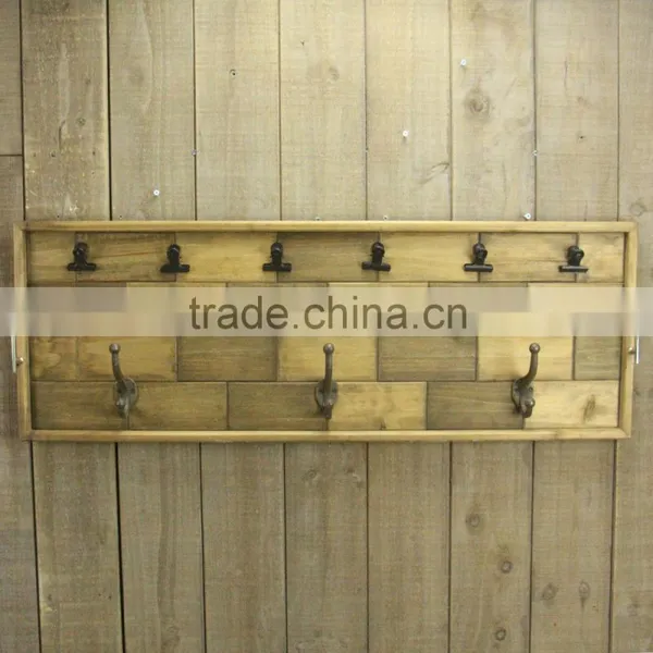 Fashionable Creative Rural Natural Wooden Wall Art Decor With Clips & Hooks photo-2