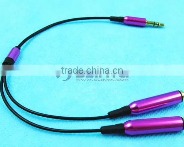 3.5mm 1 to 2 Audio Dual Y Splitter Cable Adapter Earphone Headphone Jack With Metal Plated photo-5