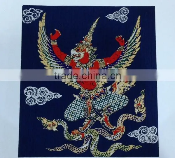 Thai handmade paint silk Thai patterns (Elephant , Garuda , Ramayana , Ramakian , Thailand , Monk , Buddha etc.) for decoration