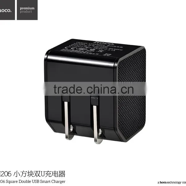 HOCO UH206 Square Double USB Smart Charger For Universal Mobile Phone 2.1A Traveling Series 3C Charger photo-3