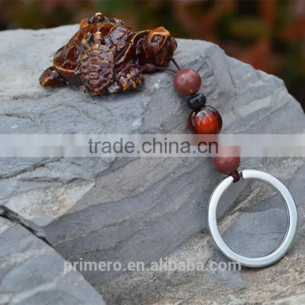 Retro Rosewood Wooden Tortoise Bead Key Chain Wholesale Custom photo-3