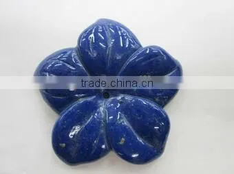 Lapis Lazuli Flower Pendant for Necklace Gemstone Carving photo-3