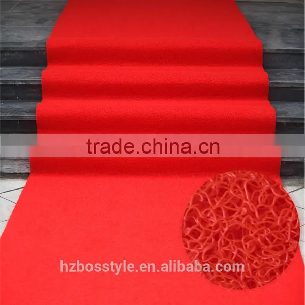 Spray Silk Red Carpet Roll PVC Outdoor Coil Mats 4'x59'/6'x59'