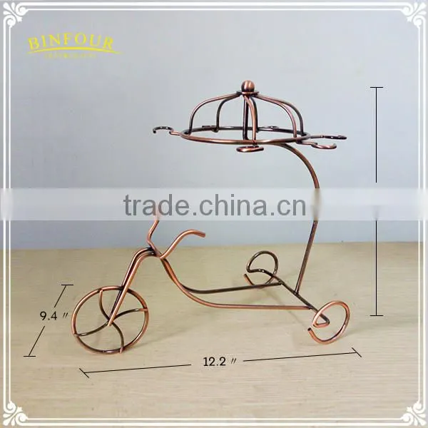 Metal Chariot Wine Rack 6 Hanging Wineglass Holder as Home Decorations photo-2