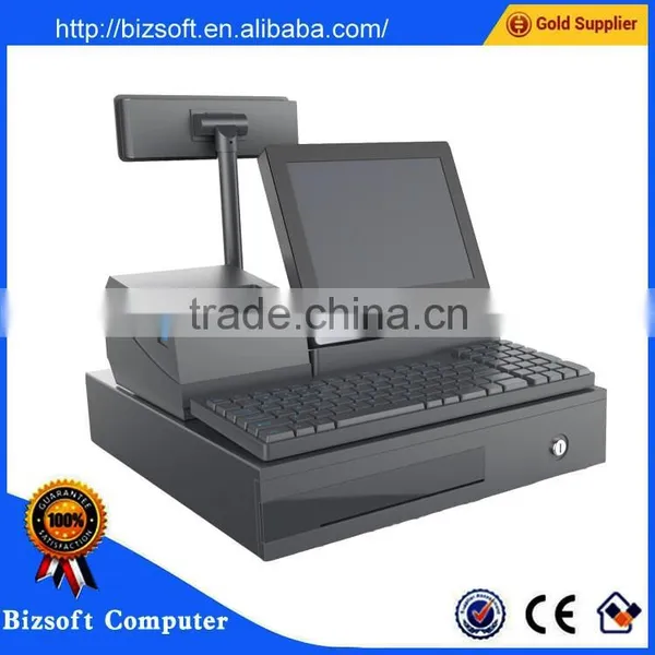 Bizsoft Christmas Sales!VTOP HR618 2015 popular All-in-one POS machine with 58mm thermal printer for supermarket