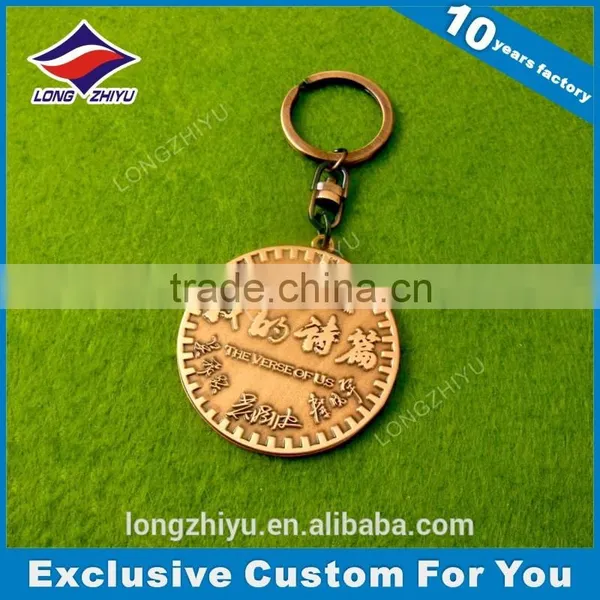 Antique Bronze Plated 3D Metal Pakistan Eagle Keychain for Sale photo-3