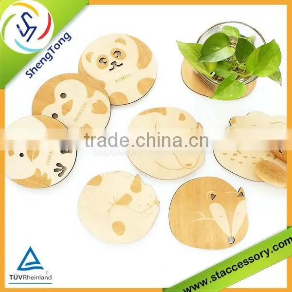 New Design High Quality Cartoon Wood Drink Coasters photo-2