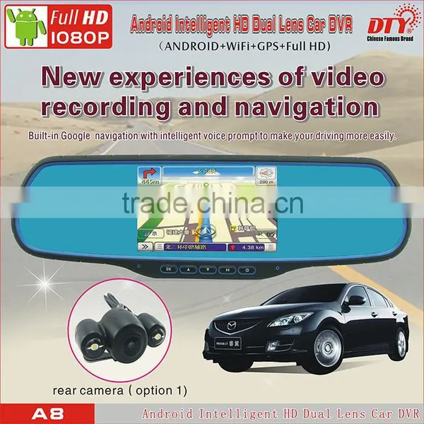 DTY Android Car Wireless Rearview Mirror With Reversing Camera, Rear View Mirror Camera Car Dvr , A8 photo-3