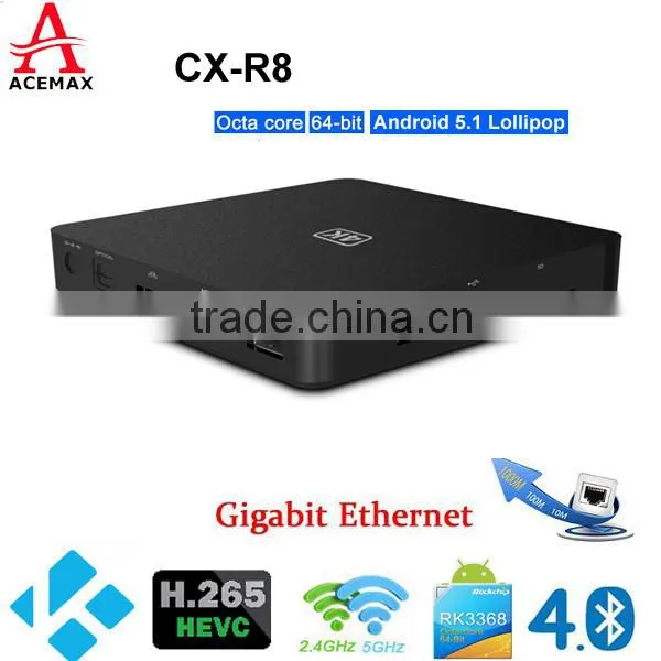 Acemax RK3368 Octa Core Internet tv Box Android 5.1 Lollipop Internet tv Receiver hd Sex Porn Video Internet tv Set Top Box