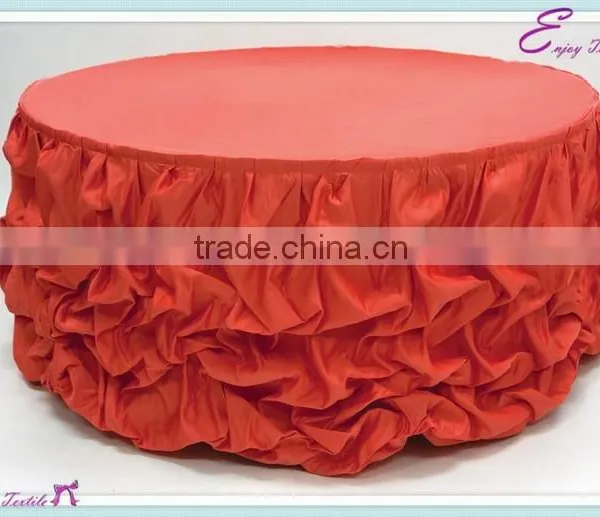 YHK#67 Ruffled Table Skirt - Polyester Banquet Wedding Wholesale Chair Cover Sash Table Cloth Skirt Linen Quality Choice