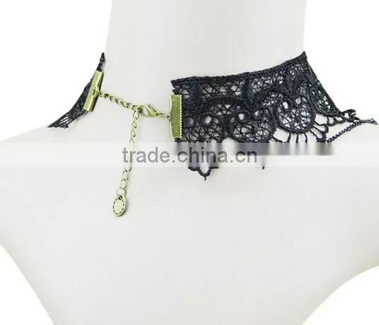 Gothic Acrylic Excellent Beads Lace Collar Victorian Choker Necklace Pendant photo-2