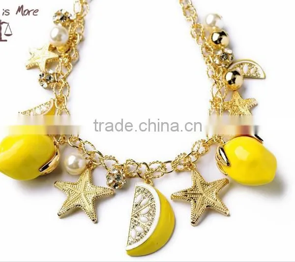 Simple Alloy Charm Bracelets Orange Beads Gold Bracelet for Kids photo-3