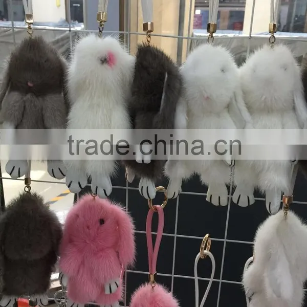 Cute Real Mink Fur Rabbit Ornaments photo-5