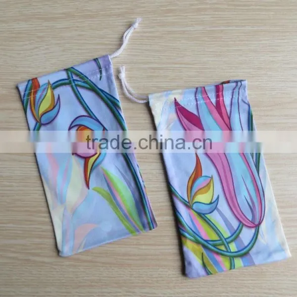 Custom Printing Microfiber Pouch With Single Drawstring for Eyeglass/phone/camera/jewelry photo-2