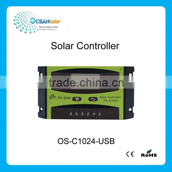 LCD Display 12V 24V 10A PWM Manual Solar Charge Controller With USB