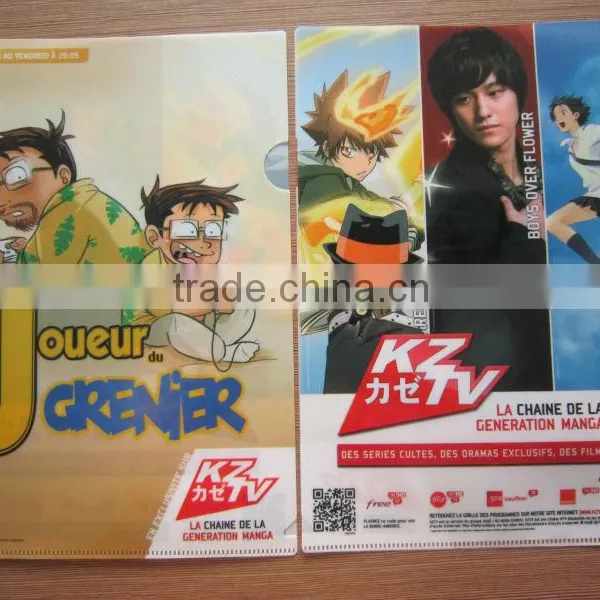 custom design L shape folder,pp types of stationery folder