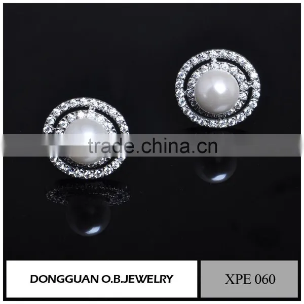 Jewelry Fashion Stud Pearl Earring for Women, Simple Designer Silver Earrings photo-4