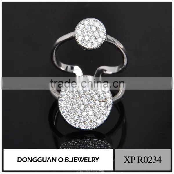 Popular 925 Sterling Silver Ring Wedding Adjustable Ring Plated White Gold photo-6