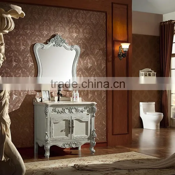 WTS16122 47 Inch Antique Cream White Undermount Single Sink Bathroom Vanity With Top photo-3