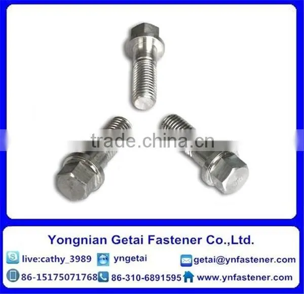 Hexagon Head Flange Bolts , DIN933/931 H.D.G / Galvanized With Black /yellow Zinc Plated/blue White photo-2