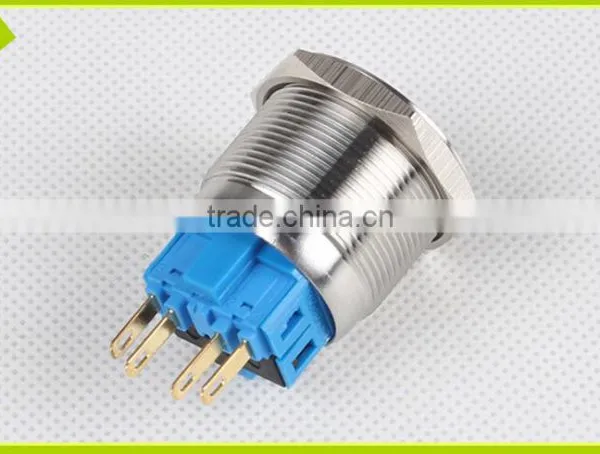 25mm Stainless Steel Latching 2NO2NC Ring Illuminated LED Metal Push Button Switch photo-6