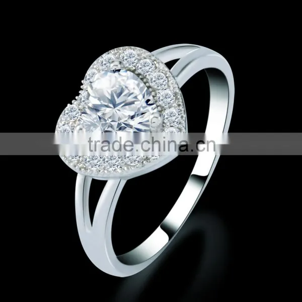 Romanic Bridal Heart Shape Cubic Zirconia Ring 18k Gold Plated Jewelry Size#6,7,8 photo-2